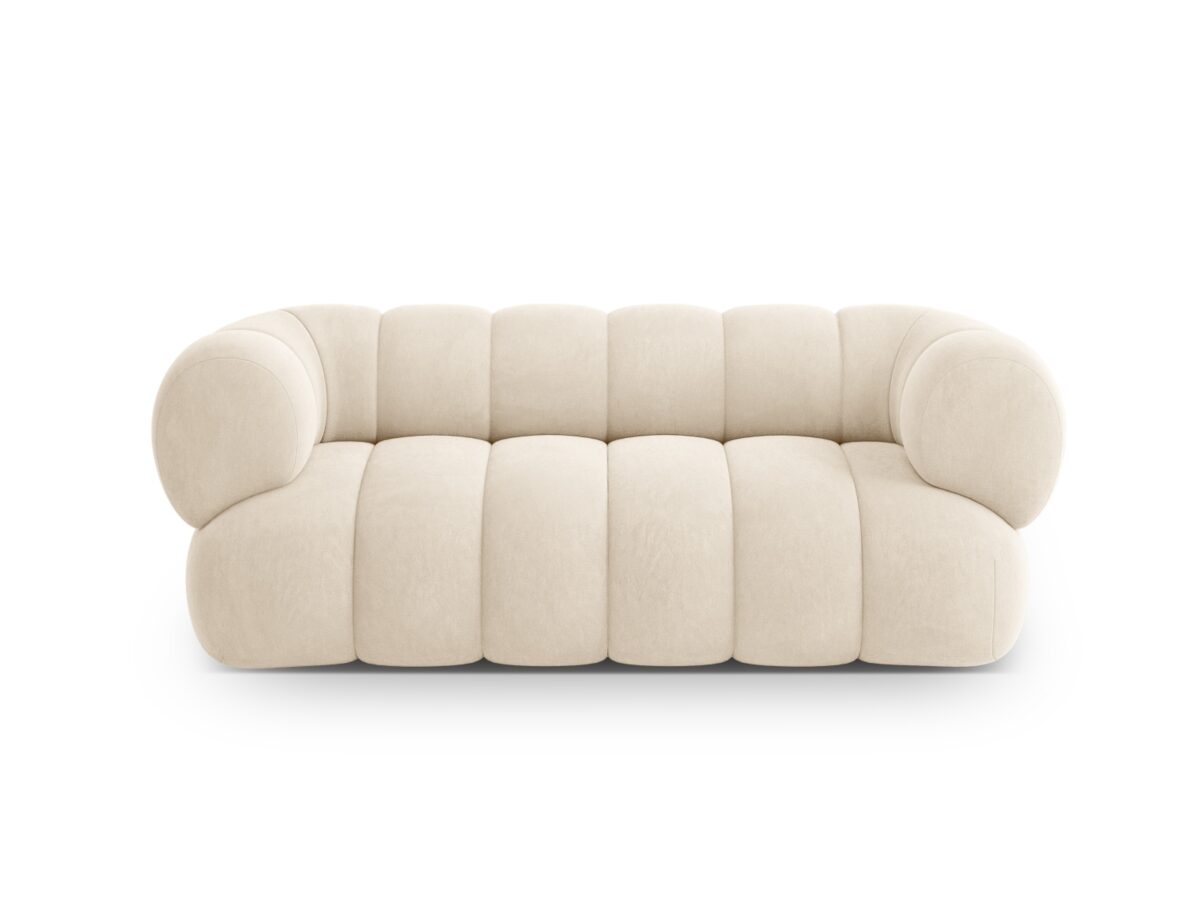 Sofa Koge 2-Sitzer aus Samt, hellbeige