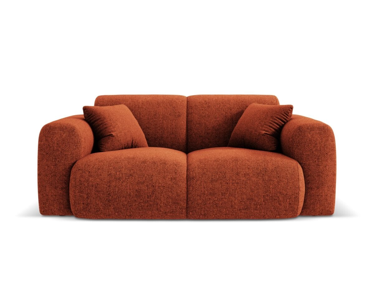 Sofa Nolio 2-Sitzer aus Chenille, terrakotta