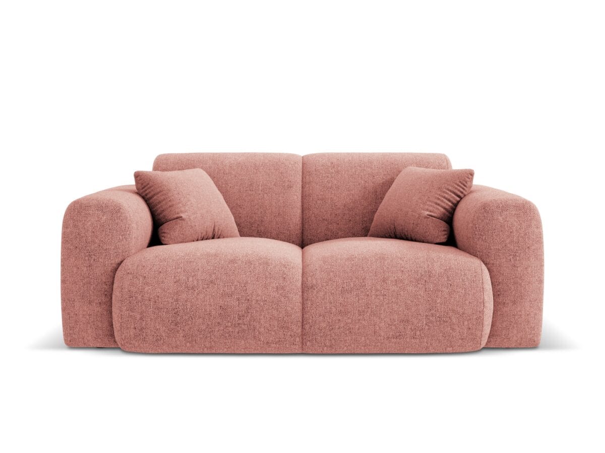 Sofa Nolio 2-Sitzer aus Chenille, rosa