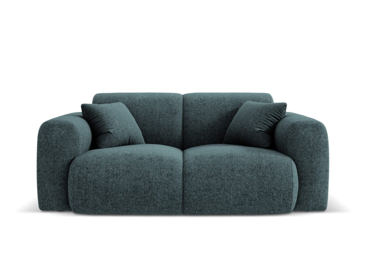 Sofa Nolio 2-Sitzer aus Chenille, petrol