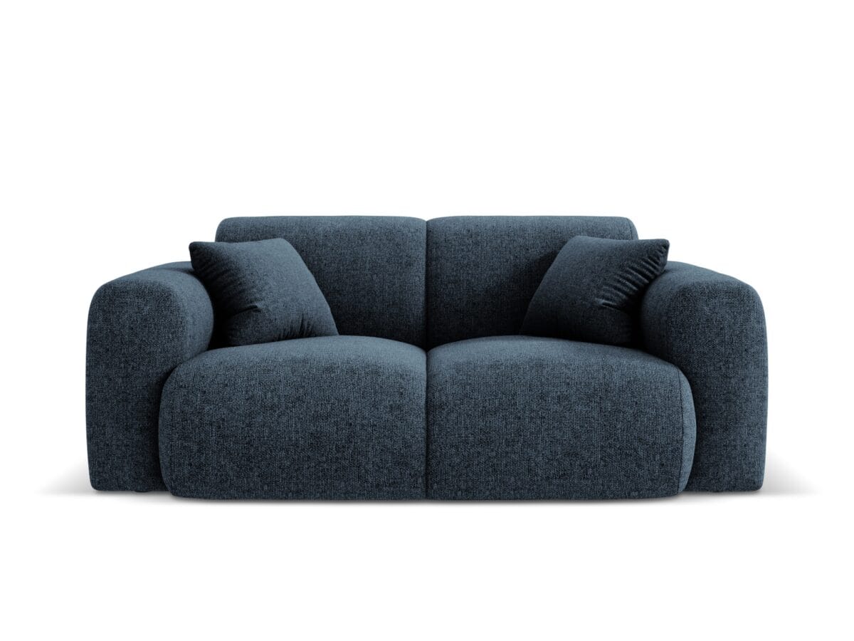 Sofa Nolio 2-Sitzer aus Chenille, königsblau