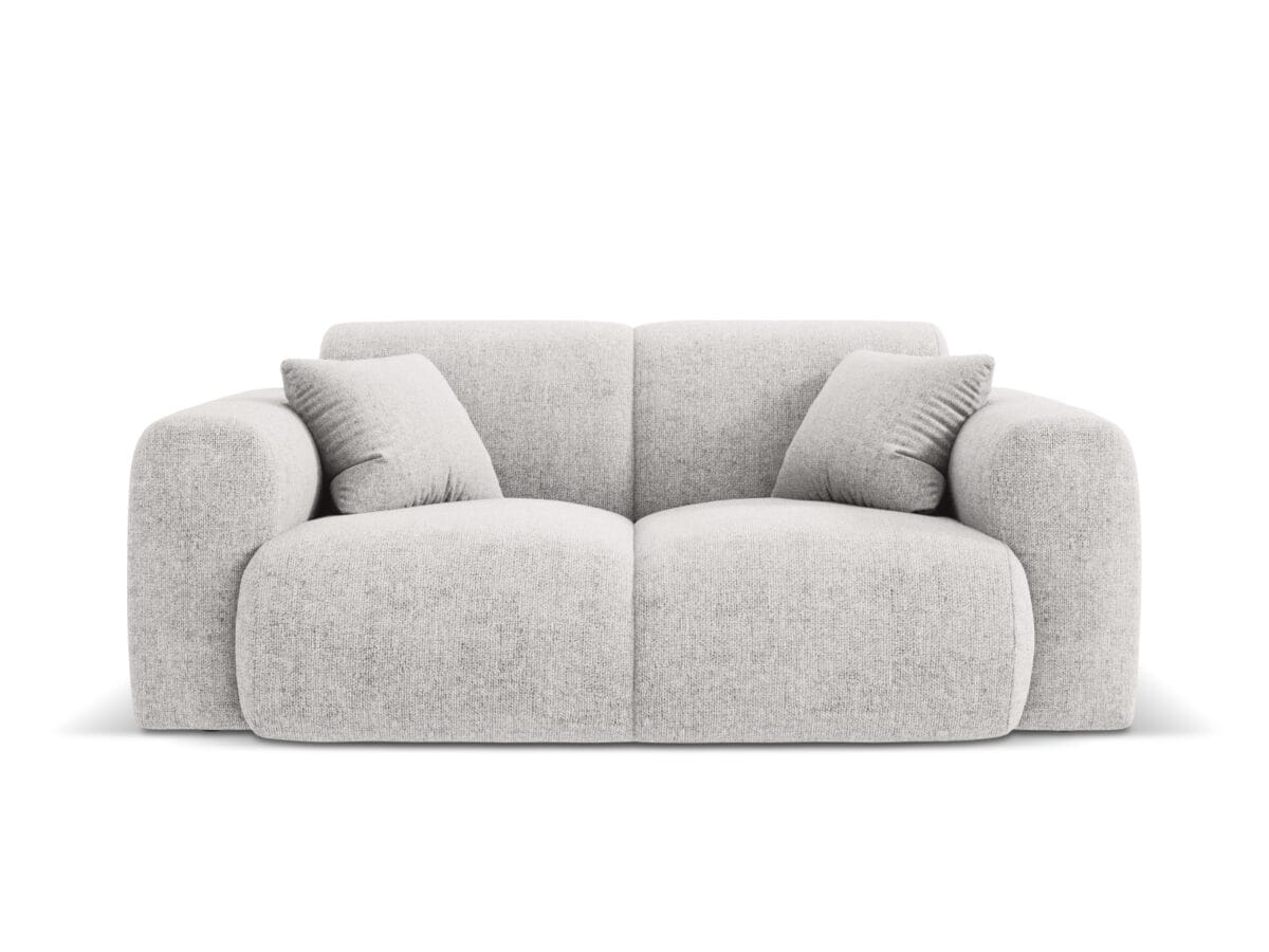 Sofa Nolio 2-Sitzer aus Chenille, hellgrau