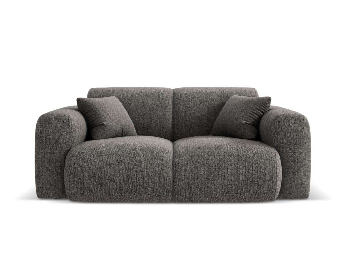 Sofa Nolio 2-Sitzer aus Chenille, grau