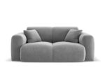 Sofa Nolio 2-Sitzer aus Samt, hellgrau