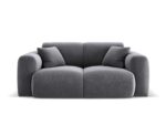 Sofa Nolio 2-Sitzer aus Samt, dunkelgrau