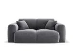 Sofa Nolio 2-Sitzer aus Samt, dunkelgrau