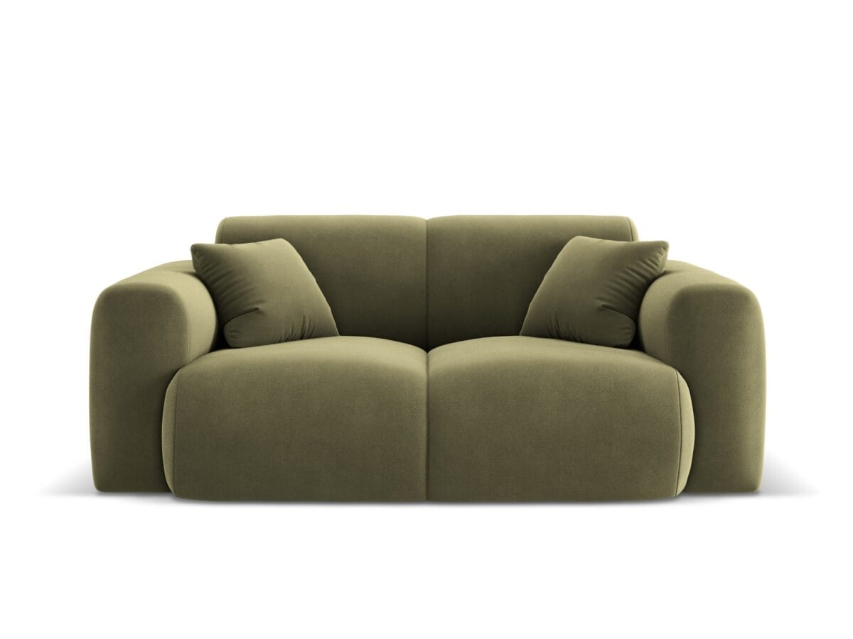 Sofa Nolio 2-Sitzer aus Samt, hellgrün