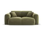 Sofa Nolio 2-Sitzer aus Samt, hellgrün