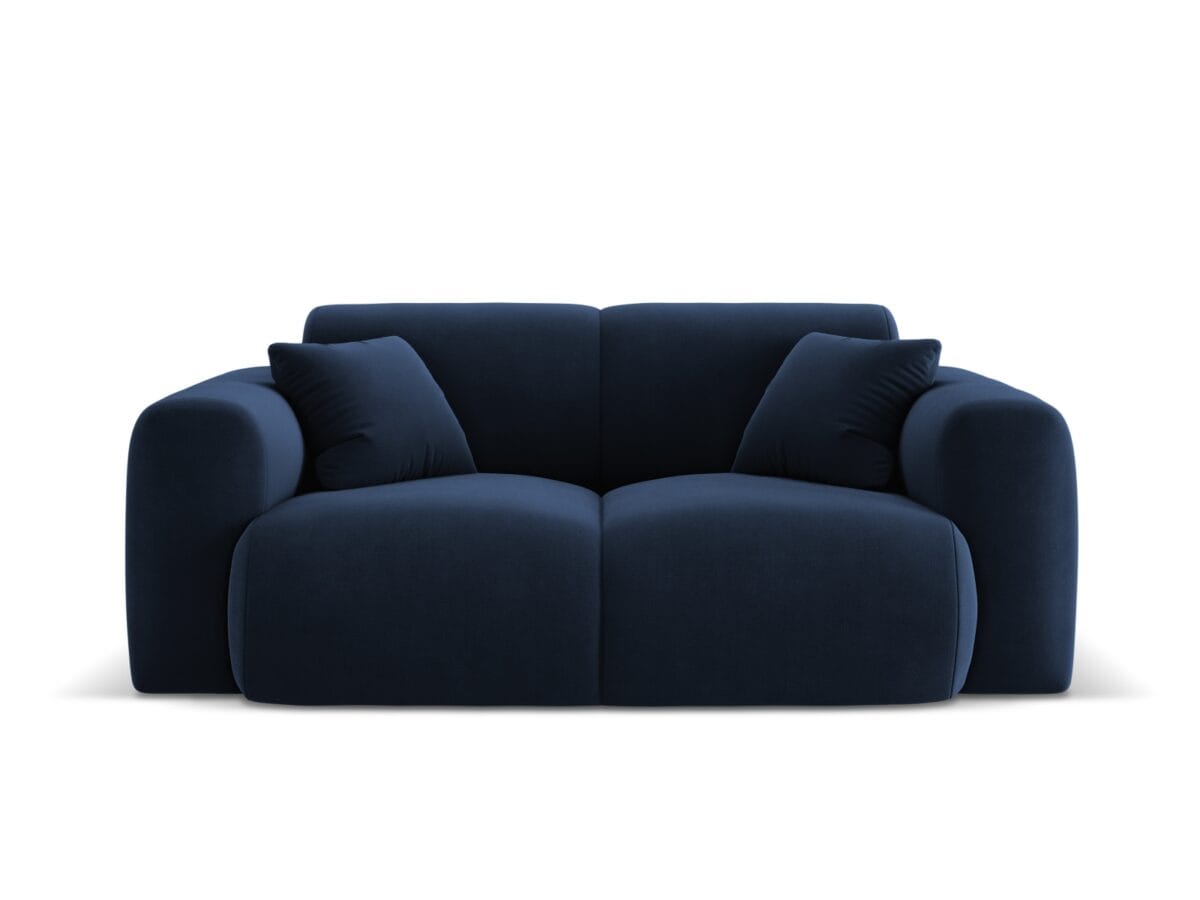Sofa Nolio 2-Sitzer aus Samt, königsblau