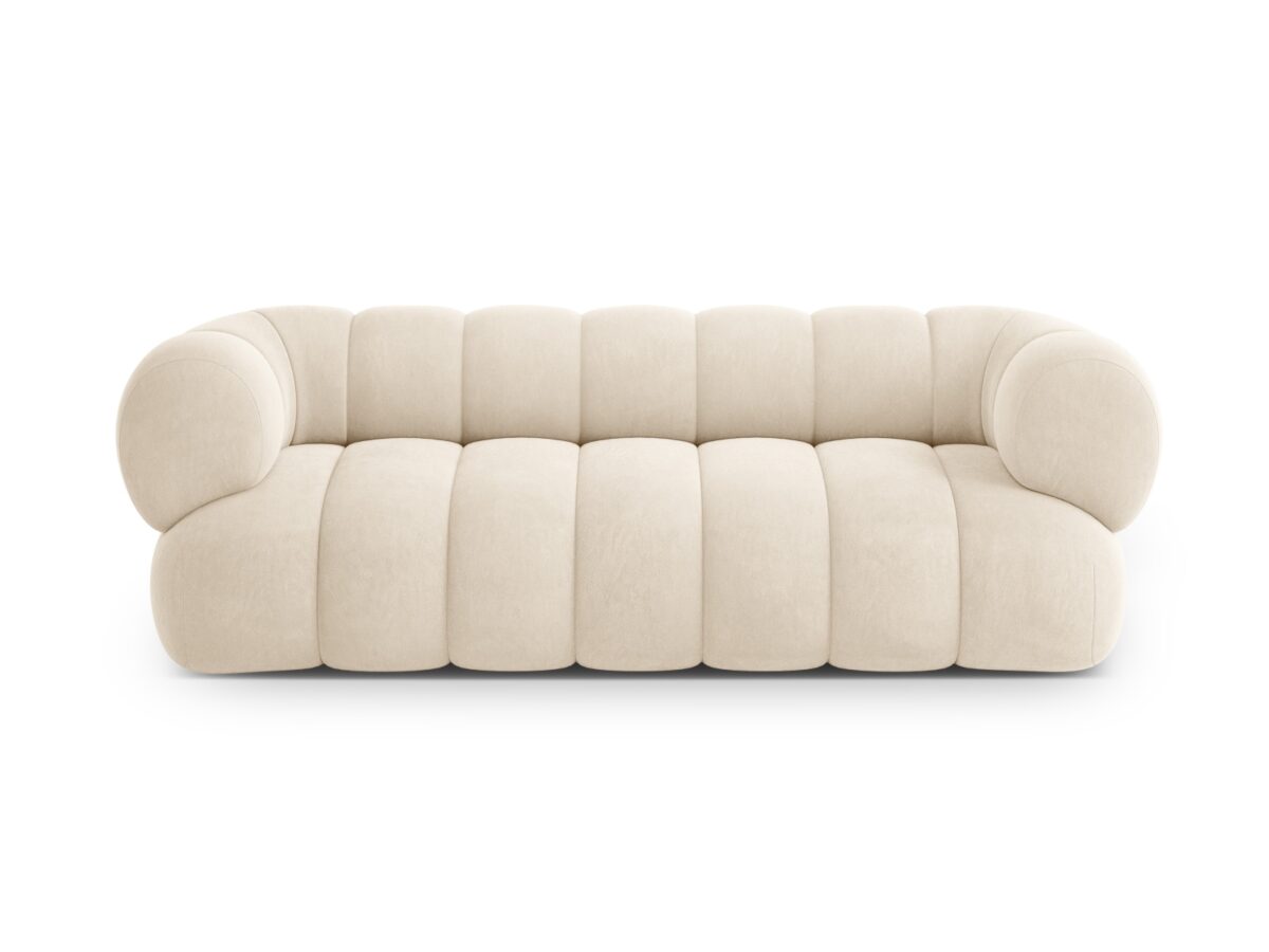 Sofa Koge 3-Sitzer aus Samt, hellbeige