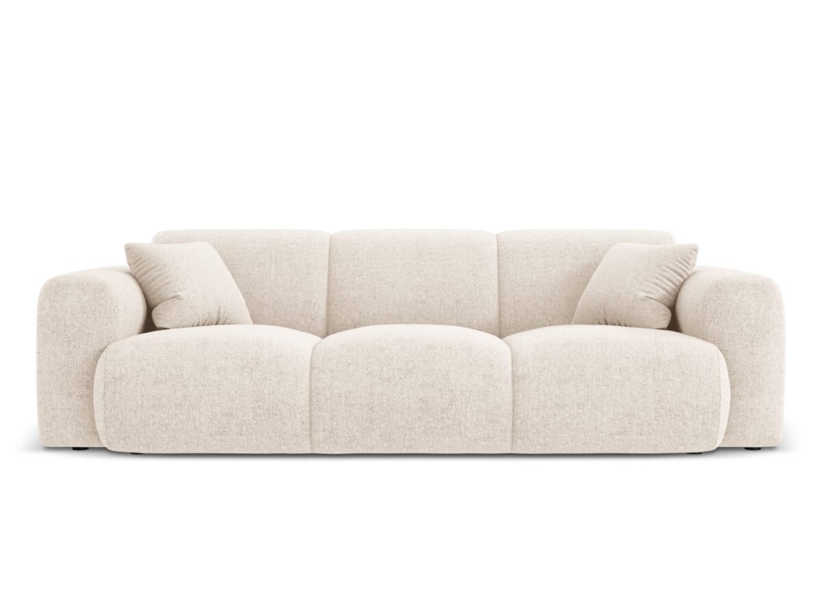 Sofa Nolio 3-Sitzer aus chenille, hellbeige