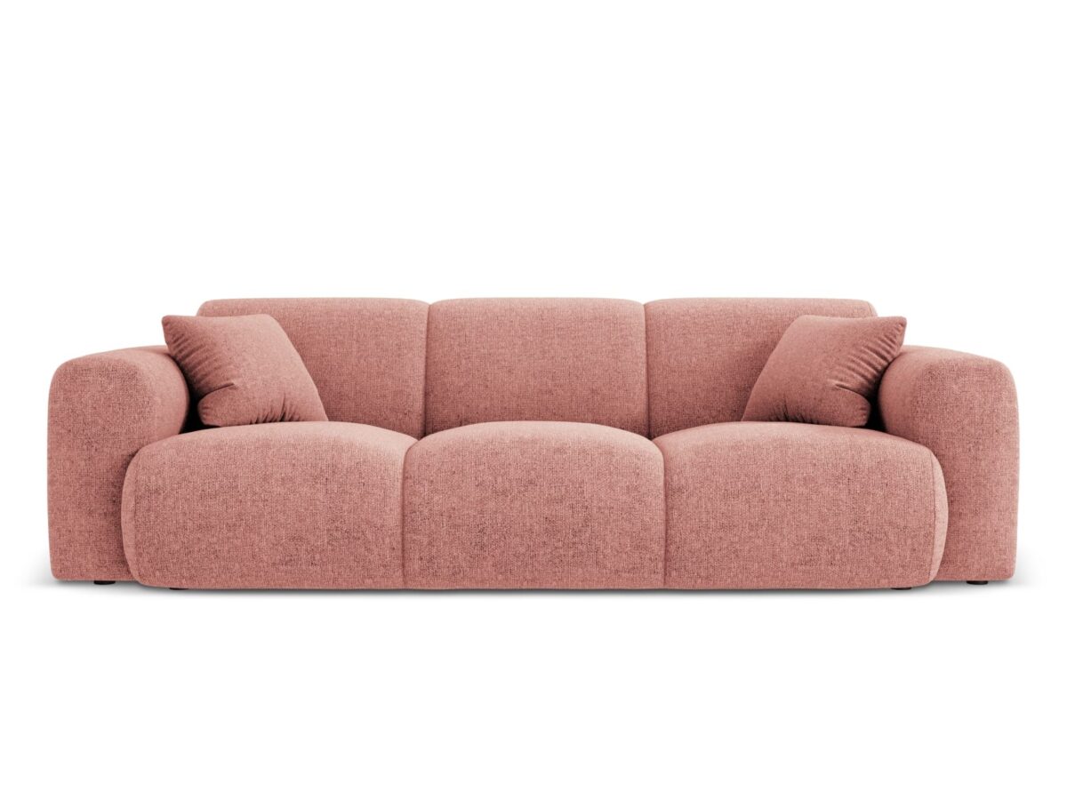 Sofa Nolio 3-Sitzer aus chenille, rosa