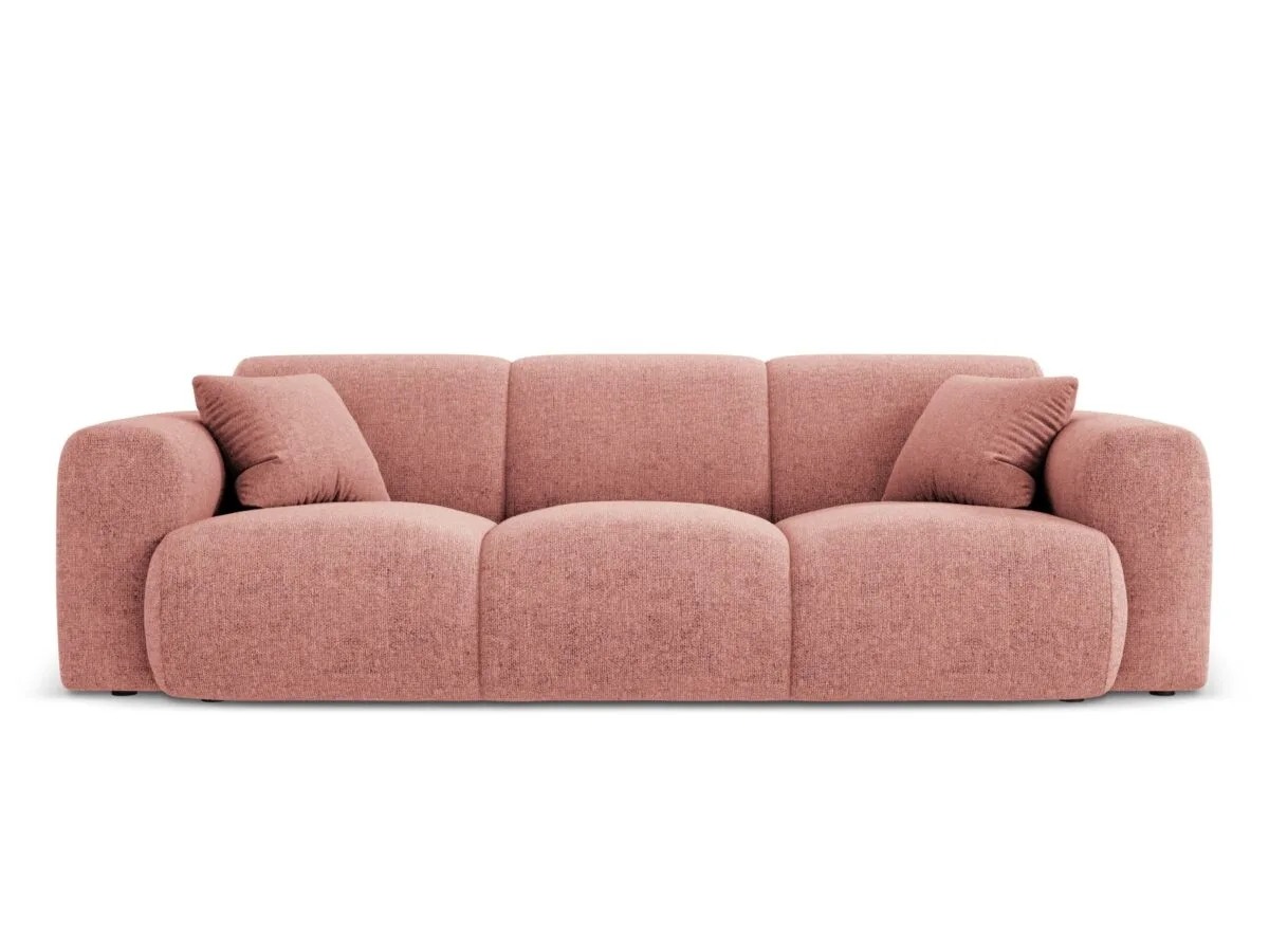 Sofa Nolio 3-Sitzer aus chenille, rosa
