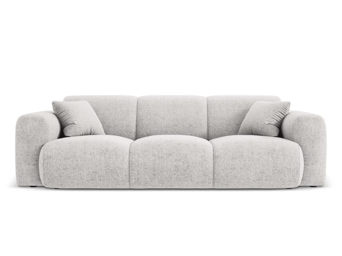 Sofa Nolio 3-Sitzer aus chenille, hellgrau