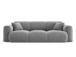 Sofa Nolio 3-Sitzer aus Samt, hellgrau