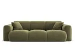 Sofa Nolio 3-Sitzer aus Samt, hellgrün