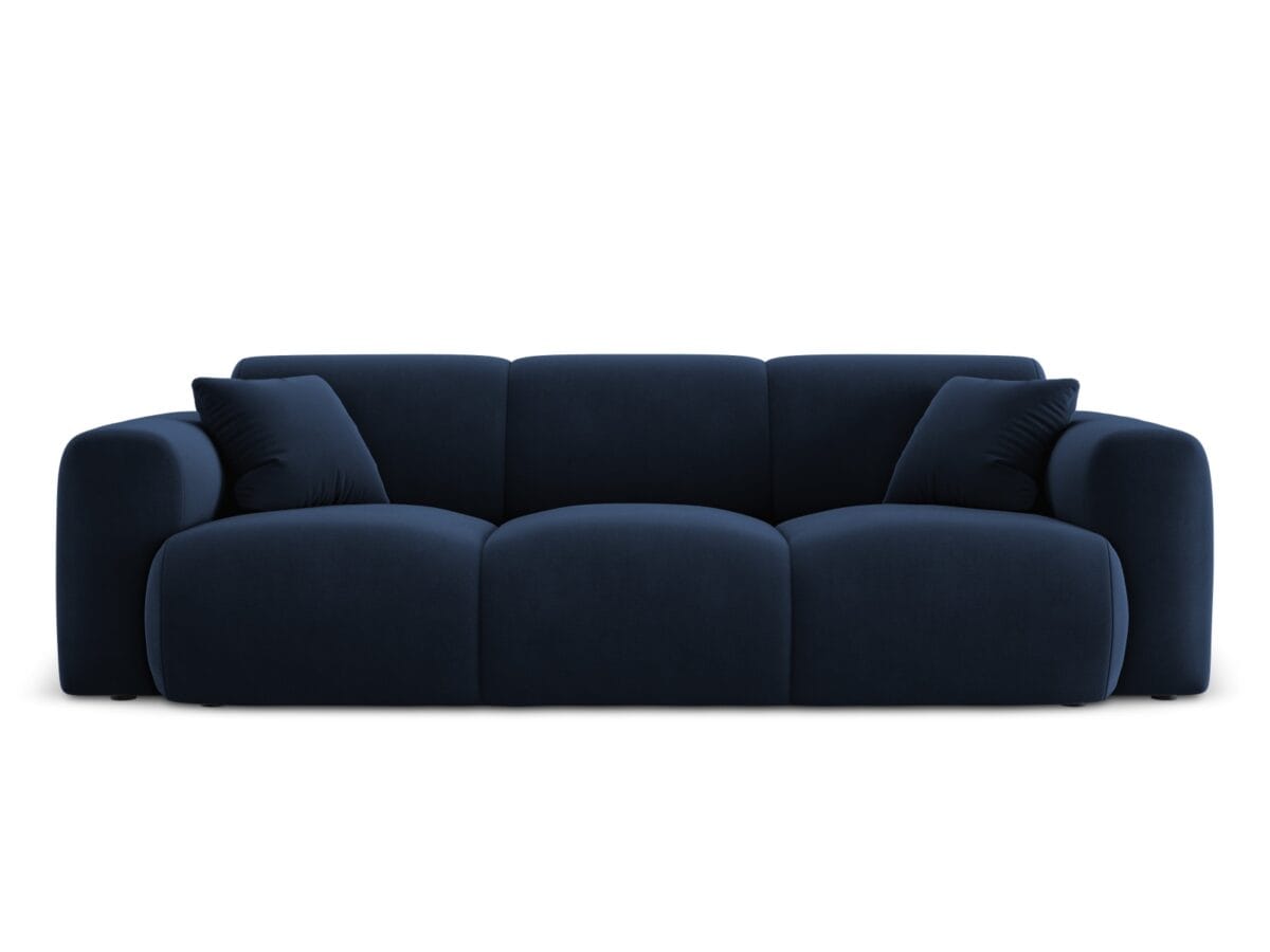 Sofa Nolio 3-Sitzer aus Samt, königsblau