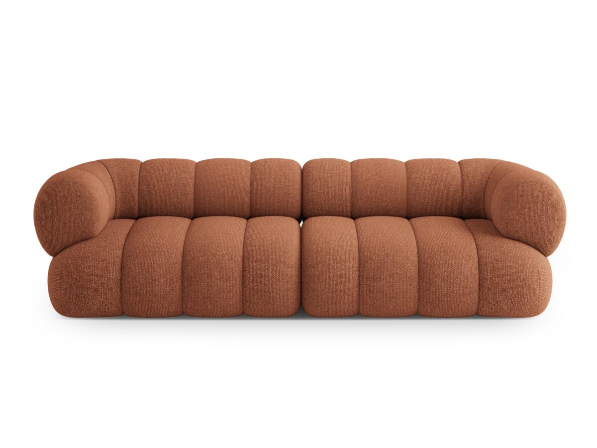 Sofa Koge 4-Sitzer aus Chenille, terrakotta