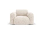 Sessel Nolio aus Chenille-Stoff, hellbeige