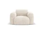Sessel Nolio aus Chenille-Stoff, hellbeige