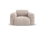 Sessel Nolio aus Chenille-Stoff, beige