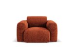 Sessel Nolio aus Chenille-Stoff, terrakotta