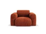 Sessel Nolio aus Chenille-Stoff, terrakotta