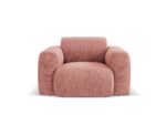 Sessel Nolio aus Chenille-Stoff, rosa