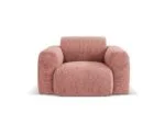 Sessel Nolio aus Chenille-Stoff, rosa