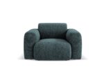 Sessel Nolio aus Chenille-Stoff, petrol