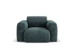 Sessel Nolio aus Chenille-Stoff, petrol