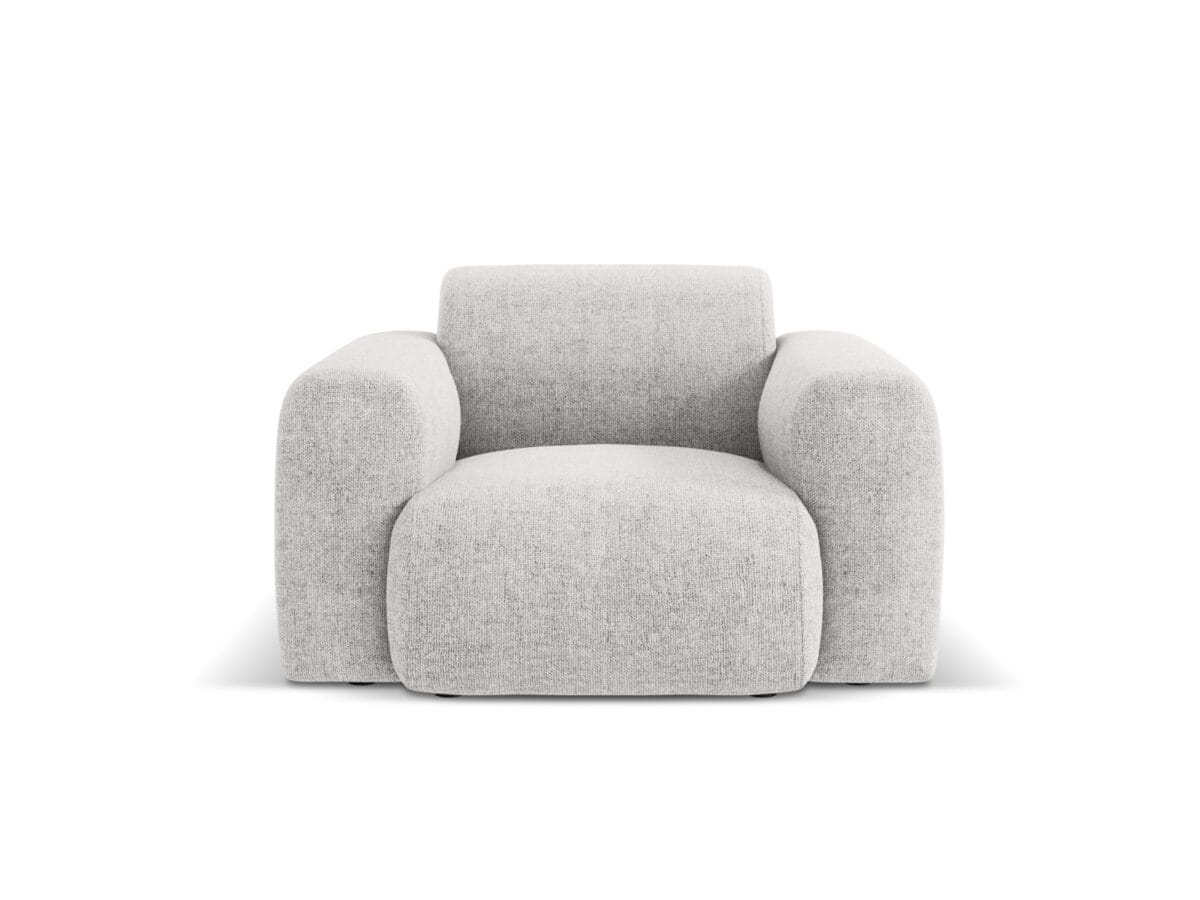 Sessel Nolio aus Chenille-Stoff, hellgrau