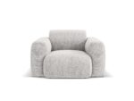 Sessel Nolio aus Chenille-Stoff, hellgrau
