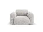 Sessel Nolio aus Chenille-Stoff, hellgrau