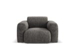 Sessel Nolio aus Chenille-Stoff, grau