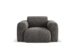 Sessel Nolio aus Chenille-Stoff, grau