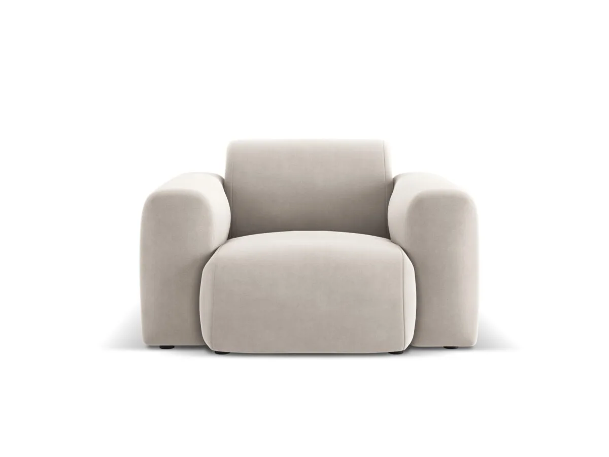 Sessel Nolio aus Samt, hellbeige