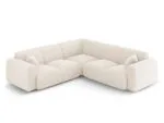 Ecksofa Nolio 5-Sitzer symmetrisch aus Chenille-Stoff, hellbeige