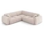 Ecksofa Nolio 5-Sitzer symmetrisch aus Chenille-Stoff, beige