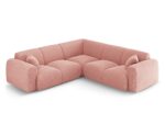 Ecksofa Nolio 5-Sitzer symmetrisch aus Chenille-Stoff, rosa