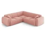 Ecksofa Nolio 5-Sitzer symmetrisch aus Chenille-Stoff, rosa