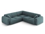 Ecksofa Nolio 5-Sitzer symmetrisch aus Chenille-Stoff, petrol