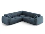 Ecksofa Nolio 5-Sitzer symmetrisch aus Chenille-Stoff, königsblau