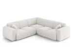 Ecksofa Nolio 5-Sitzer symmetrisch aus Chenille-Stoff, hellgrau