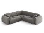Ecksofa Nolio 5-Sitzer symmetrisch aus Chenille-Stoff, grau
