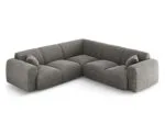 Ecksofa Nolio 5-Sitzer symmetrisch aus Chenille-Stoff, grau
