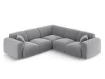 Ecksofa Nolio 5-Sitzer symmetrisch aus Samt, hellgrau
