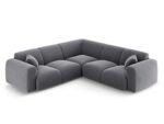 Ecksofa Nolio 5-Sitzer symmetrisch aus Samt, dunkelgrau