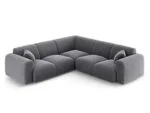 Ecksofa Nolio 5-Sitzer symmetrisch aus Samt, dunkelgrau
