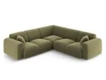 Ecksofa Nolio 5-Sitzer symmetrisch aus Samt, hellgrün